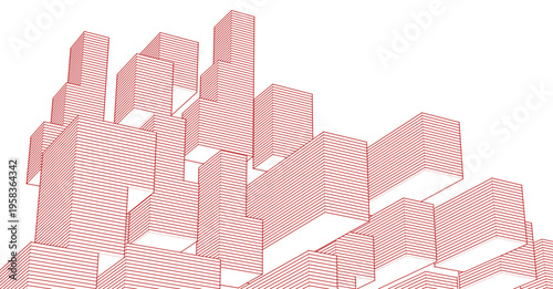 abstract architecture modular construction 3d	
