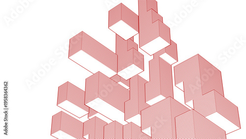 abstract architecture modular construction 3d	
