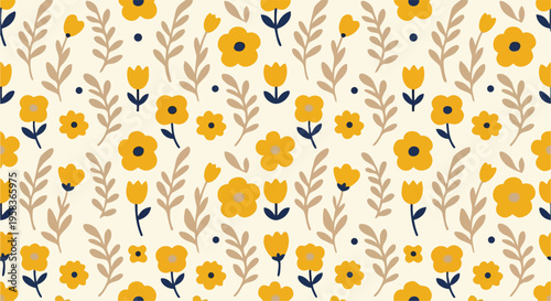 Bright_Yellow_Floral_and_Beige_Botanical_Seamless_Pattern_Design