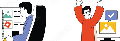 Celebrating successful project completion and collaboration in a digital workspace