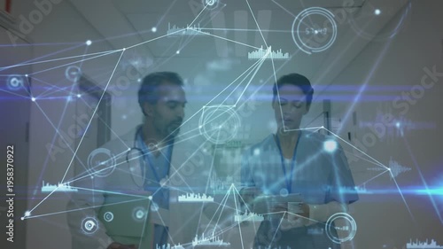 Animation of data processing over diverse doctors talking