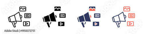 campaign icon set multiple style collection