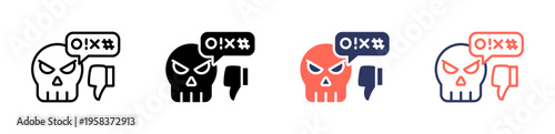 haters icon set multiple style collection