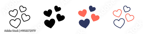 love icon set multiple style collection