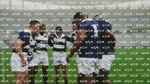 Animation of animation over rugby match over rugby match rugby match