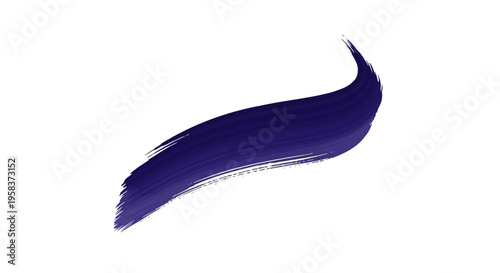 Dark Blue Brush Stroke Paint Swish Isolated on White Background