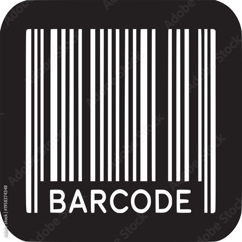 A black square icon with rounded corners containing a barcode and the word barcode at the bottom