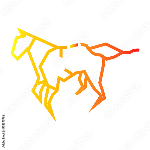 vector illustration of a silhouette of a origami horse