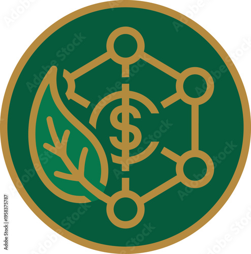 Minimalist Tokenized Carbon Credit Asset Illustration