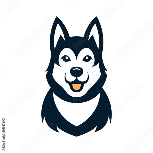 Title: Husky Mascot Logo Cute Friendly Dog Head Icon