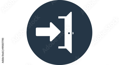 Enter icon representing access entry direction simple design isolated