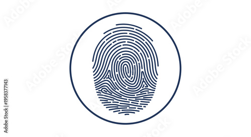 Fingerprint icon digital security and identity verification concept