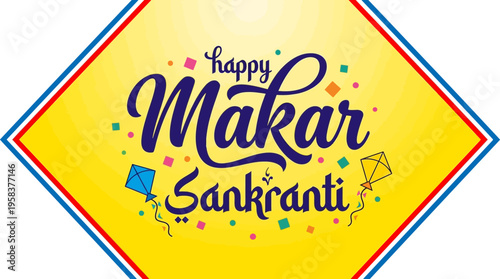 Vibrant kite festival celebrates Makar Sankranti with colorful kites and joyful vector designs flying high in the sky on a sunny day outdoors