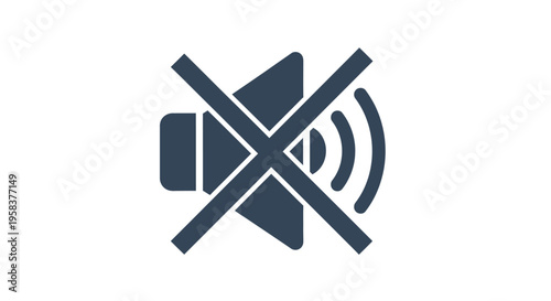Muted speaker symbol icon silenced audio sound off concept vector graphic