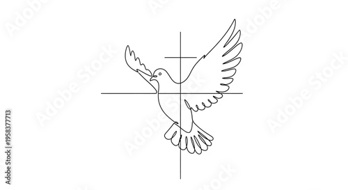 Dove of Peace with Cross Symbol