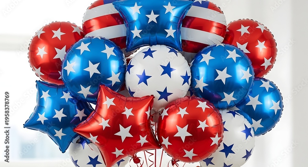 Fototapeta premium Patriotic balloon bouquet for independence day celebrations