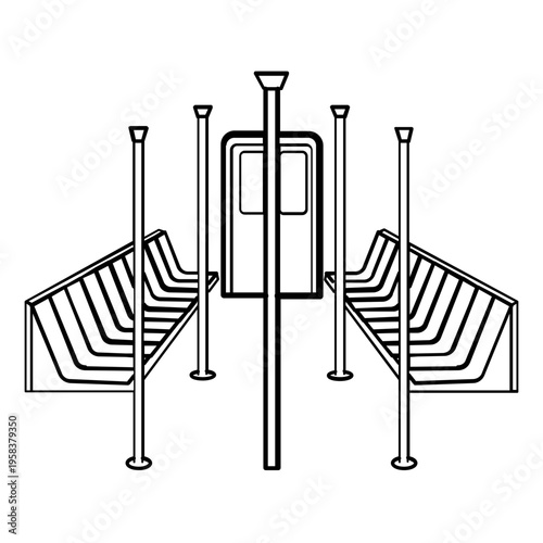 modern metro car seating concept, empty subway car vector icon design