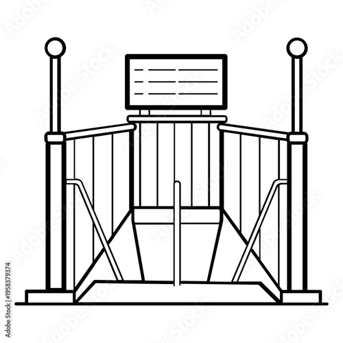 underground metro access point concept, City Subway Staircase vector icon design