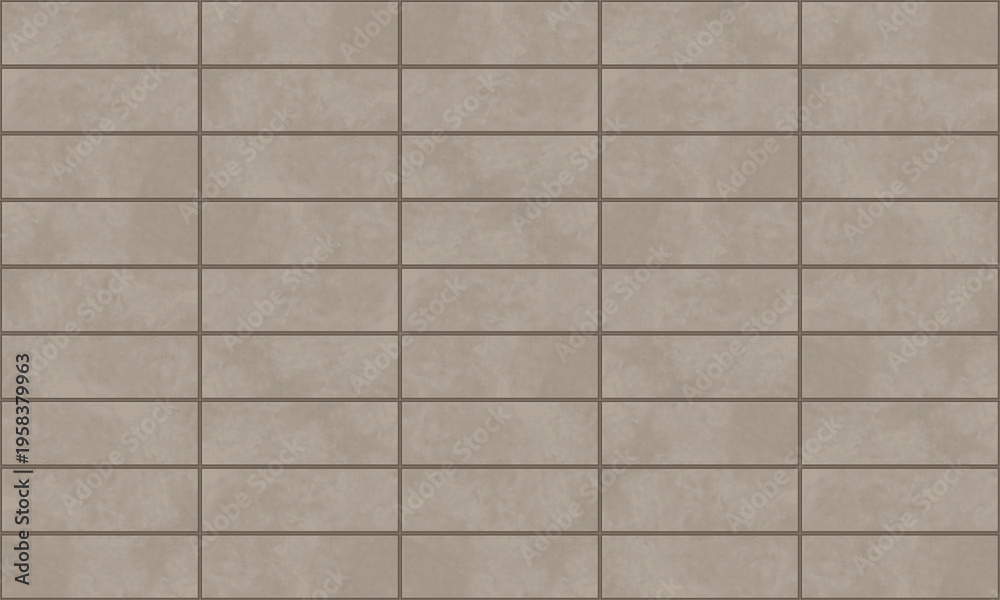 Fototapeta premium Seamless pattern. Warm gray tile wall and floor texture. Horizontal tiles. Tileable background.