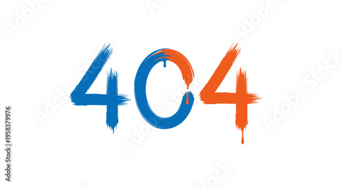 404 Error Page Not Found Brush Stroke Graphic