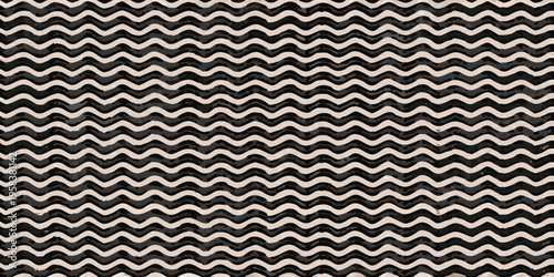 Seamless black and beige zigzag pattern with a textured vintage feel