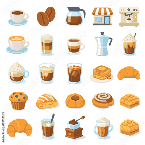 Delicious Breakfast Pastries and Coffee-(Kue dan Kopi Sarapan yang Lezat)