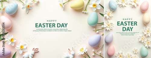Elegant easter day background, Decorative happy easter day background for website, social media template
