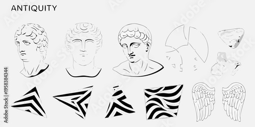 Classical busts and fragmented sculptural elements a study in antiquity