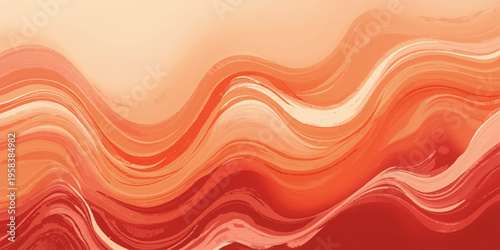 Abstract orange and red vector background featuring a soft flowing wave pattern with a liquid silk texture and elegant blue light curves for a modern motion art wallpaper backdrop