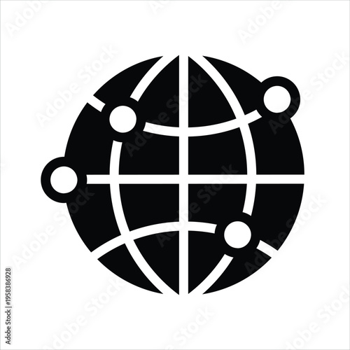 World network globe icon. Vector illustration.