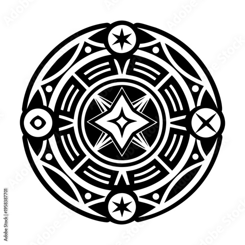 A glyph style icon representing astrology tattoo