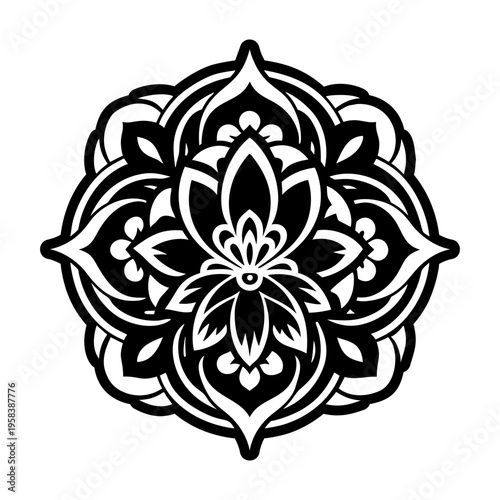 A glyph style icon of art nouveau tattoo