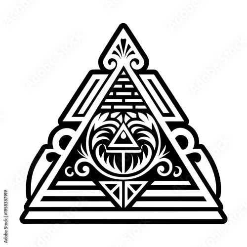 A solid style icon showing pyramid tattoo