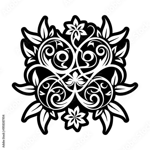 A filled style icon of vines tattoo