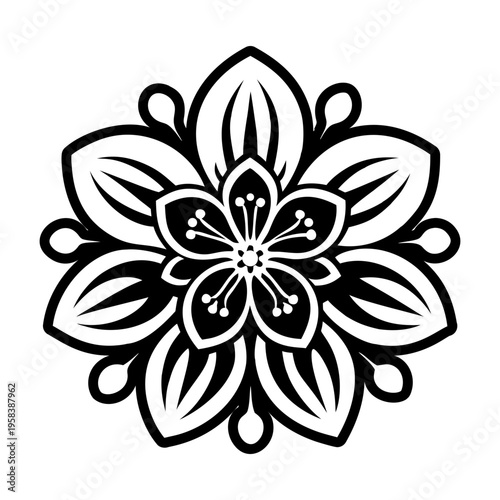 A solid style icon of cherry flower