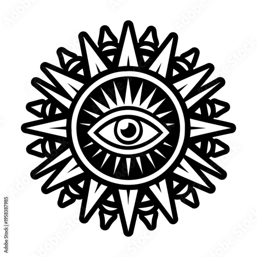 A glyph style icon showing mystic eye