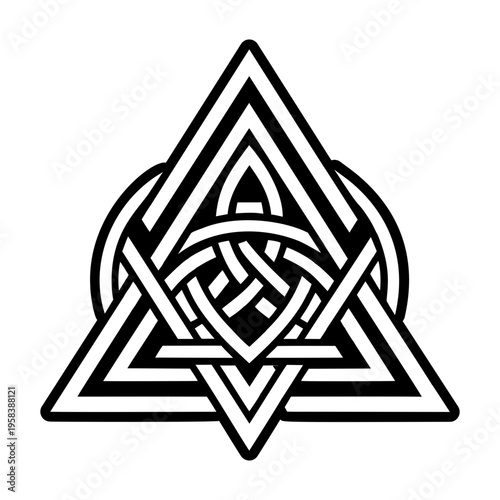 A solid style icon of triangle knot tattoo