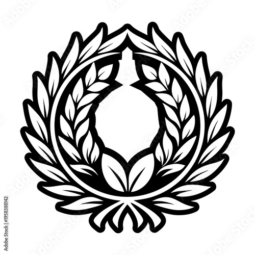 A solid style icon of laurel wreath tattoo
