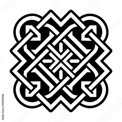 A glyph style icon showing celtic knot