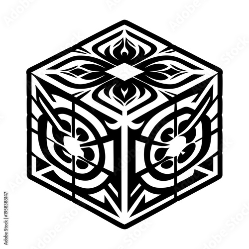 A solid style icon of layered cube