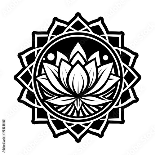 A glyph style icon showing water lily