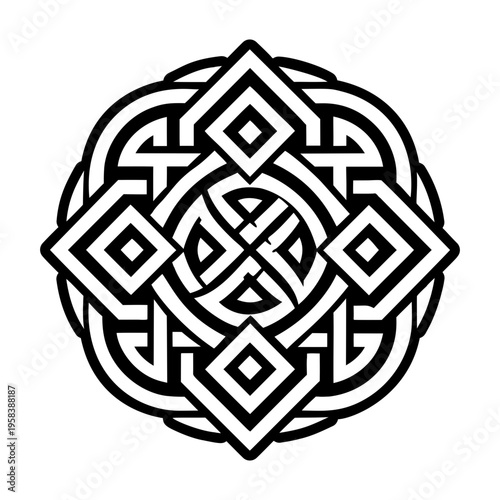 A filled style icon of deco design tattoo