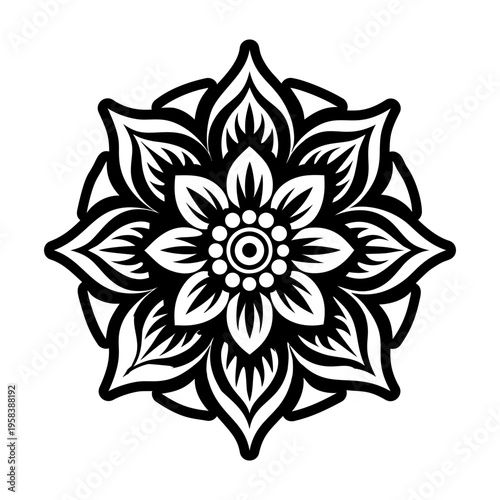 A solid style icon of petals tattoo