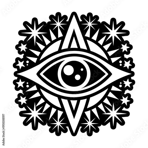 A solid style icon of mystic vision tattoo