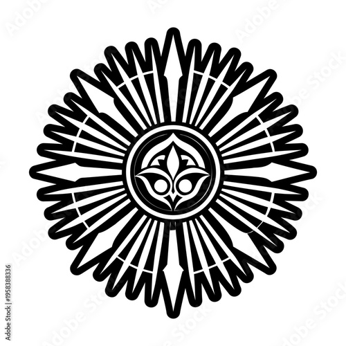 A solid style icon of golden rays