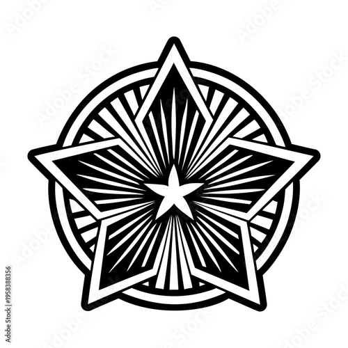 A solid style icon showing star symbol