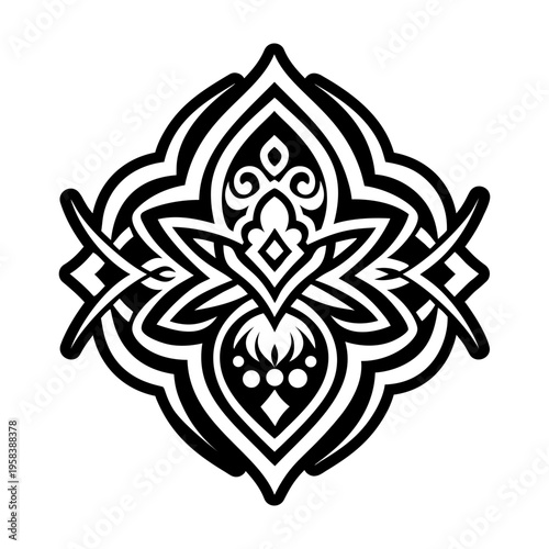 A filled style icon of deco tattoo