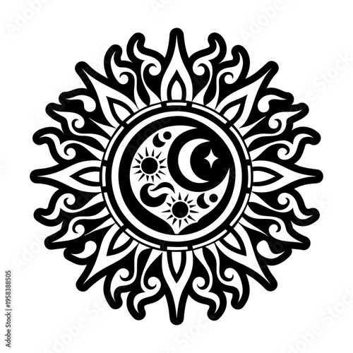 A solid style icon showing eclipse symbol