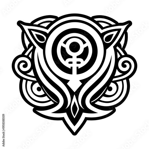A glyph style icon of venus tattoo