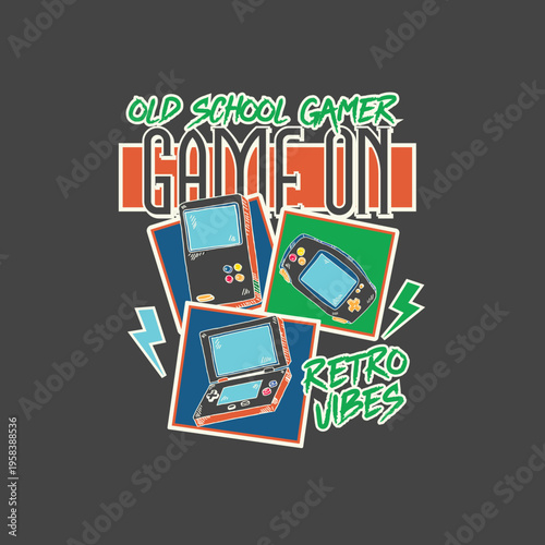 vintage game pad joystick vector illustration graphic tee